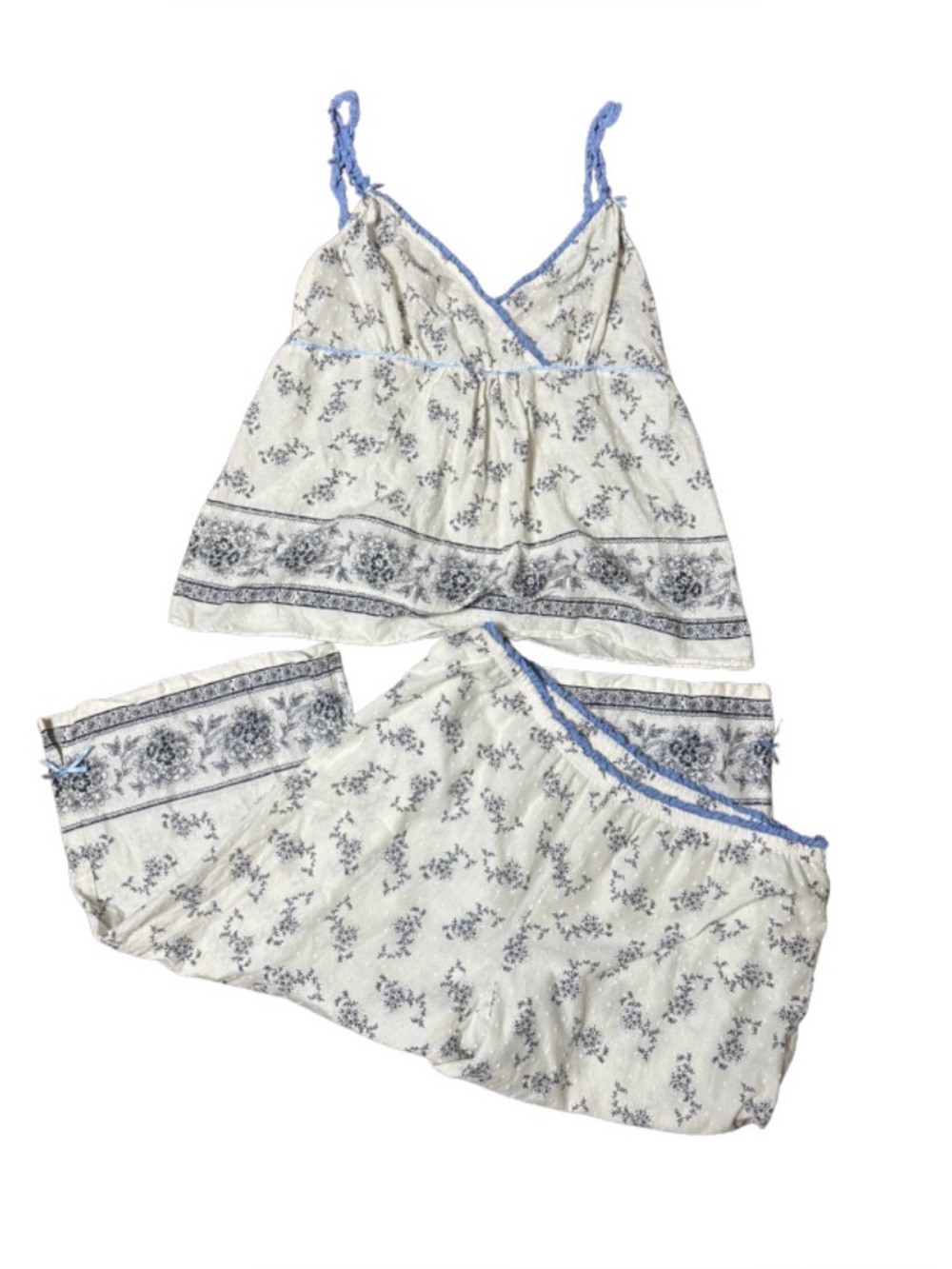 Vintage E By Eloise Anthropologie Swiss Dot Pajama Set Small Toile Floral